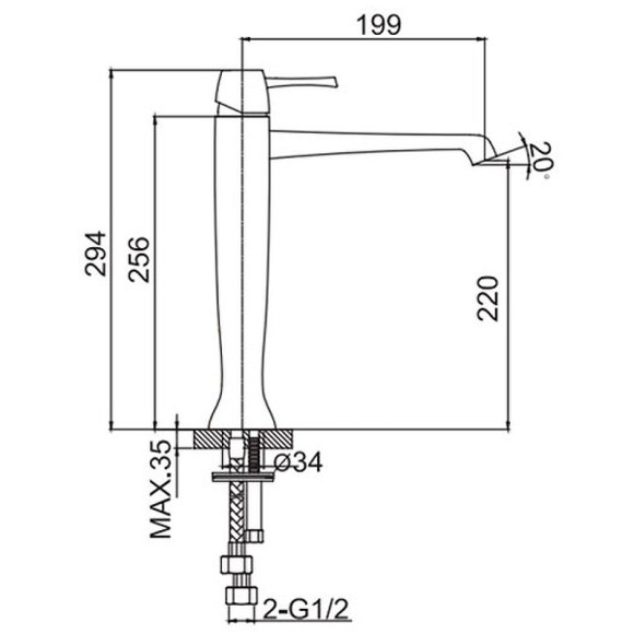 Смеситель для раковины Caprigo Diamante 50-023-oro Золото