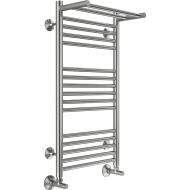 Водяной полотенцесушитель Terminus Аврора П16 400x800 4670078529411 с полкой Хром, нижнее подключение, G 1/2" ВР, с угловым соединением