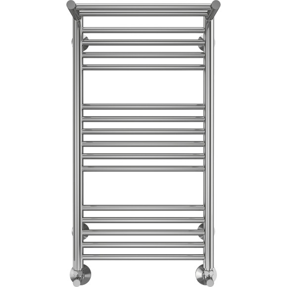 Водяной полотенцесушитель Terminus Аврора П16 400x800 4670078529411 с полкой Хром, нижнее подключение, G 1/2" ВР, с угловым соединением