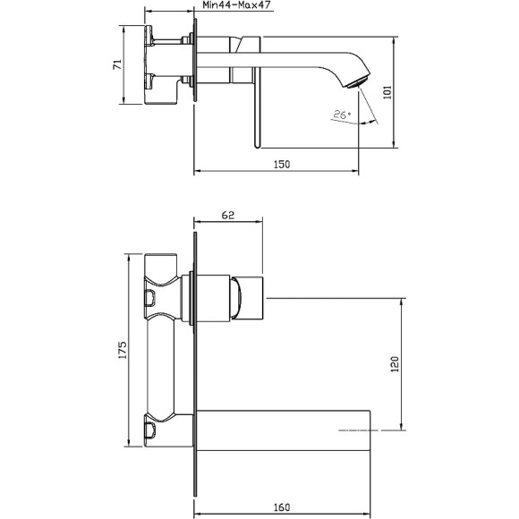 Смеситель для раковины BelBagno Aurora AURORA-BLVM-CRM-W0 Хром