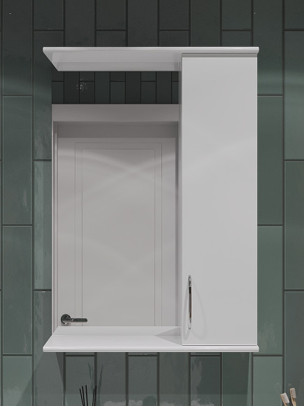 Зеркало со шкафом Orange Лайт 50 LA-50ZSW Белое глянцевое Зеркало со шкафом Orange Лайт 50 LA-50ZSW Белое глянцевое