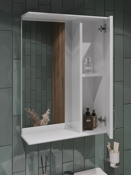 Зеркало со шкафом Orange Лайт 50 LA-50ZSW Белое глянцевое Зеркало со шкафом Orange Лайт 50 LA-50ZSW Белое глянцевое