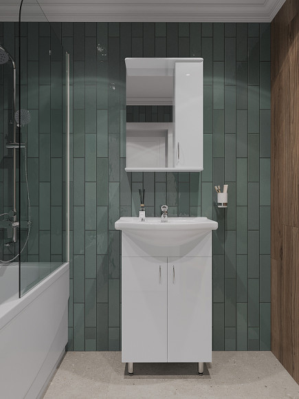 Зеркало со шкафом Orange Лайт 50 LA-50ZSW Белое глянцевое Зеркало со шкафом Orange Лайт 50 LA-50ZSW Белое глянцевое