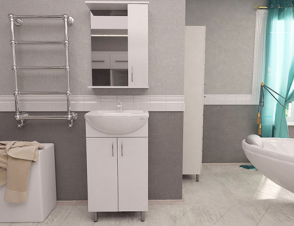 Зеркало со шкафом Orange Лайт 50 LA-50ZSW Белое глянцевое Зеркало со шкафом Orange Лайт 50 LA-50ZSW Белое глянцевое