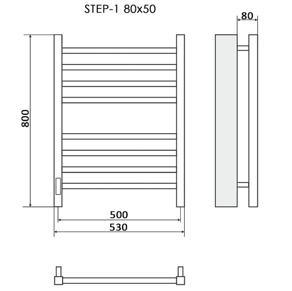 Электрический полотенцесушитель Ника Step-1 80/50 Хром
