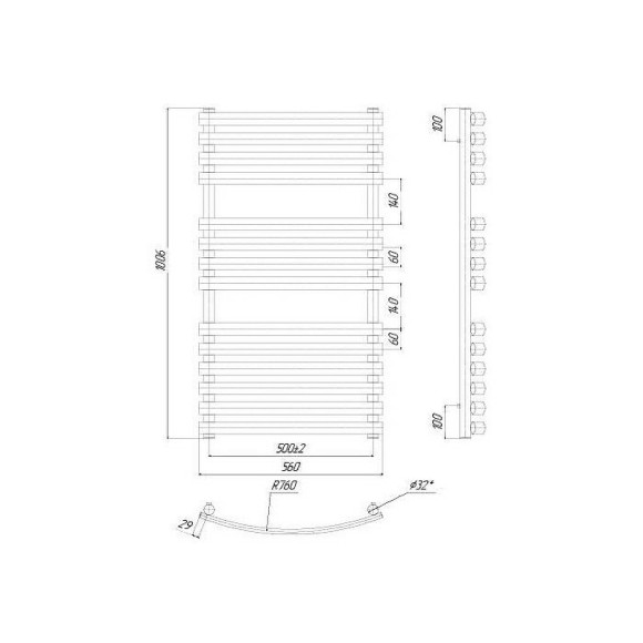 Водяной полотенцесушитель Ravak Elegance 50х100 X04000083676 Хром
