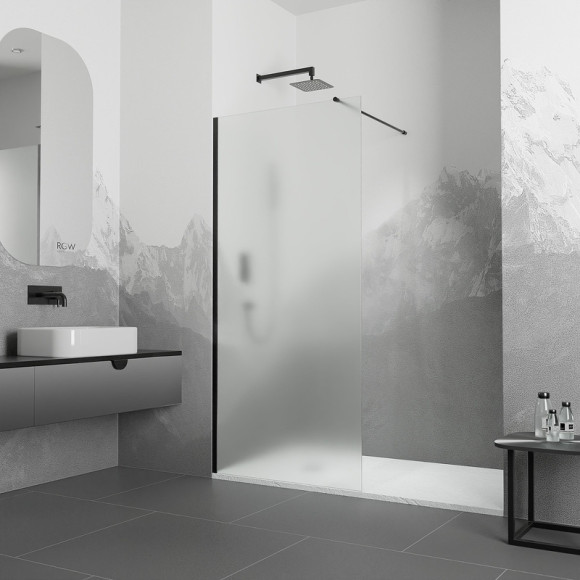 Душевая перегородка RGW Walk In WA-010B 80 351001008-24 профиль Черный стекло матовое-сатинат Душевая перегородка RGW Walk In WA-010B 80 351001008-24 профиль Черный стекло матовое-сатинат