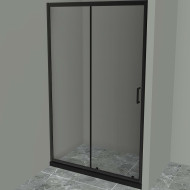 Душевая дверь BelBagno Uno 120 UNO-195-BF-1-120-C-NERO профиль Черный матовый стекло прозрачное