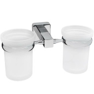 Стакан для зубных щеток WasserKRAFT Lippe K-6528D двойной Хром Стакан для зубных щеток WasserKRAFT Lippe K-6528D двойной Хром