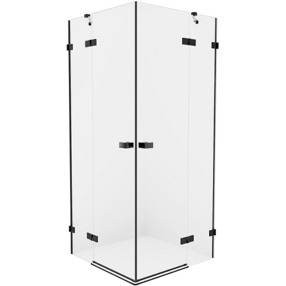 Душевой уголок New Trendy Avexa Black 80х80 EXK-1608 профиль Черный стекло прозрачное