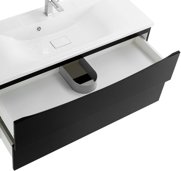 Тумба под раковину BelBagno Marino 110 MARINO-1100-2C-SO-NL-P подвесная Nero Lucido