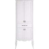 Шкаф пенал ASB-Woodline Модерн 60 11258 Белый с патиной Серебро