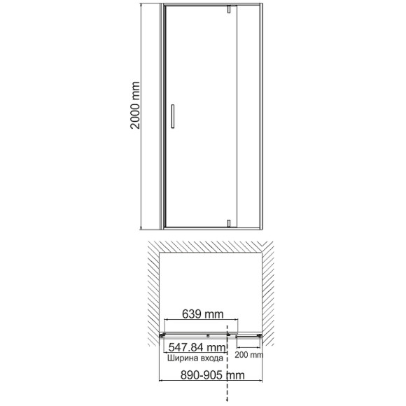 Душевая дверь WasserKRAFT Aisch 90 55P04 профиль Матовое золото стекло прозрачное Душевая дверь WasserKRAFT Aisch 90 55P04 профиль Матовое золото стекло прозрачное