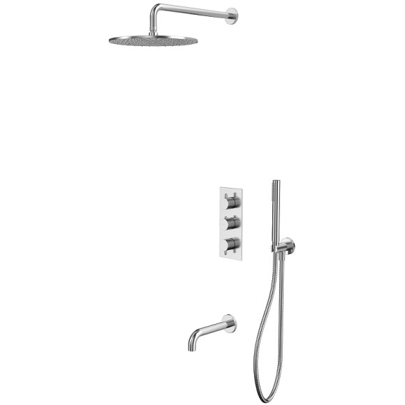 Душевая система Whitecross Y brushed nickel YSET11NIB с термостатом Брашированный никель