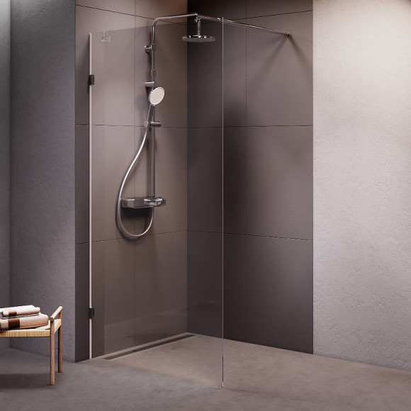 Душевая перегородка AM.PM X-Joy 100 W94WI-100-F1-MTE профиль Хром матовый стекло прозрачное Душевая перегородка AM.PM X-Joy 100 W94WI-100-F1-MTE профиль Хром матовый стекло прозрачное