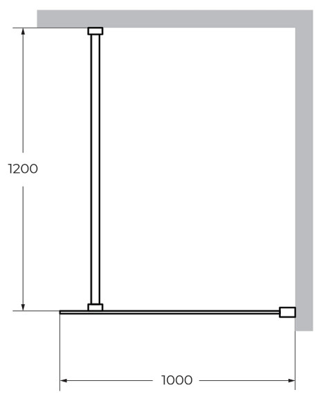 Душевая перегородка Cezares Liberta 100 LIBERTA-L-1-100-120-GR-Cr профиль Хром стекло серое