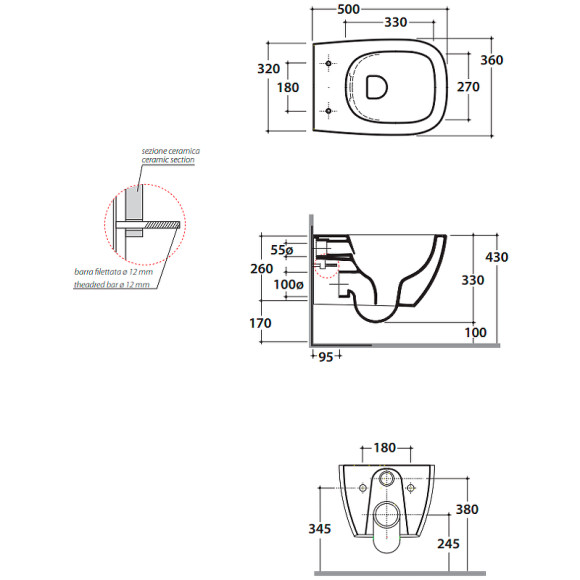 Унитаз Globo Genesis GNS03.BI подвесной без сиденья Унитаз Globo Genesis GNS03.BI подвесной без сиденья
