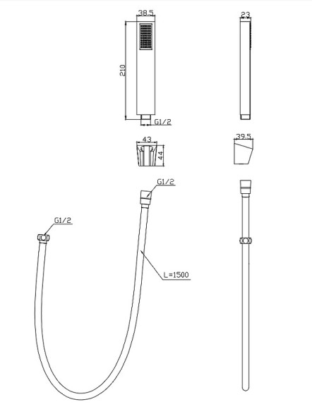 Душевой гарнитур BelBagno Luce LUC-DFS-NERO Черный матовый Душевой гарнитур BelBagno Luce LUC-DFS-NERO Черный матовый