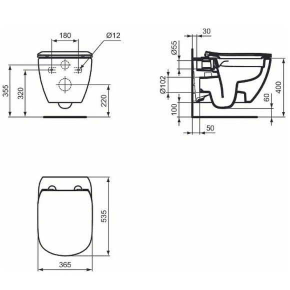 Унитаз Ideal Standard Tesi T536001 подвесной с сиденьем Микролифт