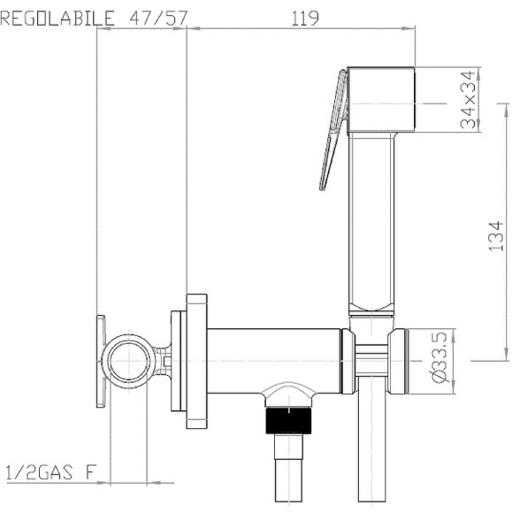 Гигиенический душ со смесителем Bossini Cube Brass E38003B.073 Черный матовый Гигиенический душ со смесителем Bossini Cube Brass E38003B.073 Черный матовый