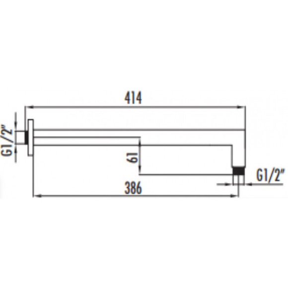 Кронштейн для верхнего душа Creavit A14 Хром Кронштейн для верхнего душа Creavit A14 Хром