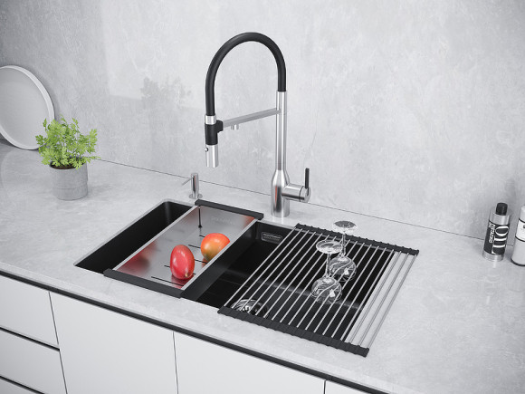 Кухонная мойка Paulmark Lumi 74 UNI LU74-BLM Черный маталлик Кухонная мойка Paulmark Lumi 74 UNI LU74-BLM Черный маталлик