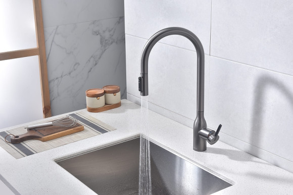 Смеситель для кухни Paulmark Universal Un213880-GM Вороненая сталь Смеситель для кухни Paulmark Universal Un213880-GM Вороненая сталь