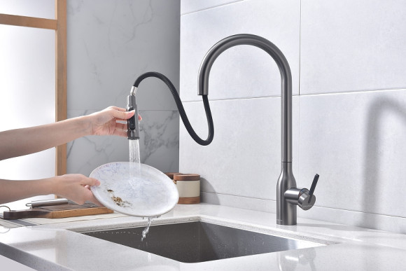 Смеситель для кухни Paulmark Universal Un213880-GM Вороненая сталь Смеситель для кухни Paulmark Universal Un213880-GM Вороненая сталь