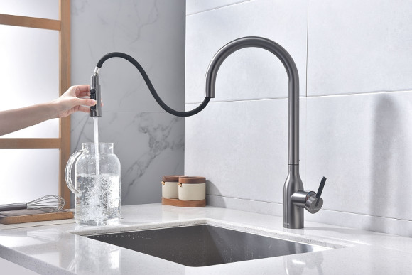 Смеситель для кухни Paulmark Universal Un213880-GM Вороненая сталь Смеситель для кухни Paulmark Universal Un213880-GM Вороненая сталь