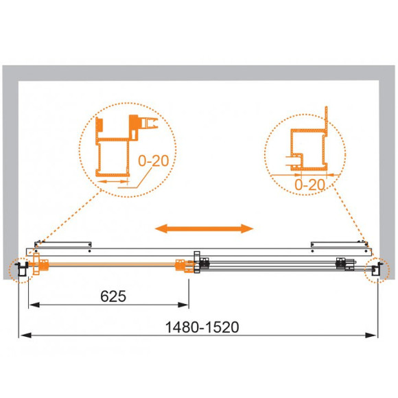 Душевая дверь в нишу Cezares Lux Soft W-BF-1 150 профиль Хром стекло прозрачное Душевая дверь в нишу Cezares Lux Soft W-BF-1 150 профиль Хром стекло прозрачное