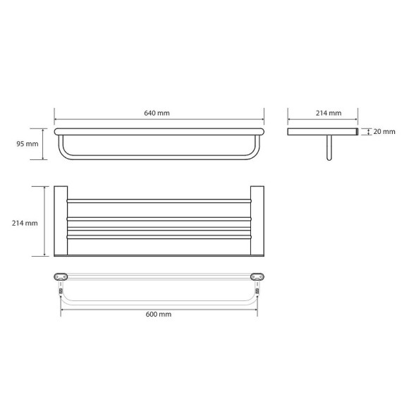Полка для полотенец Bemeta Organic Black 167105150 Черная матовая Полка для полотенец Bemeta Organic Black 167105150 Черная матовая