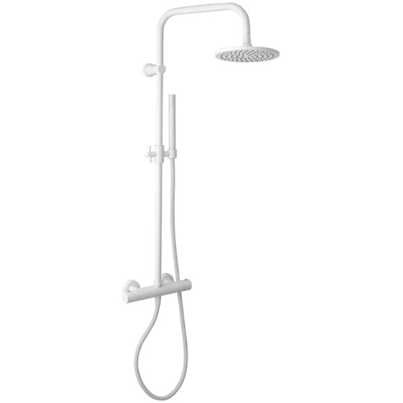 Душевая система Remer Elegance EQ32X7MMM20BO с термостатом Белая матовая