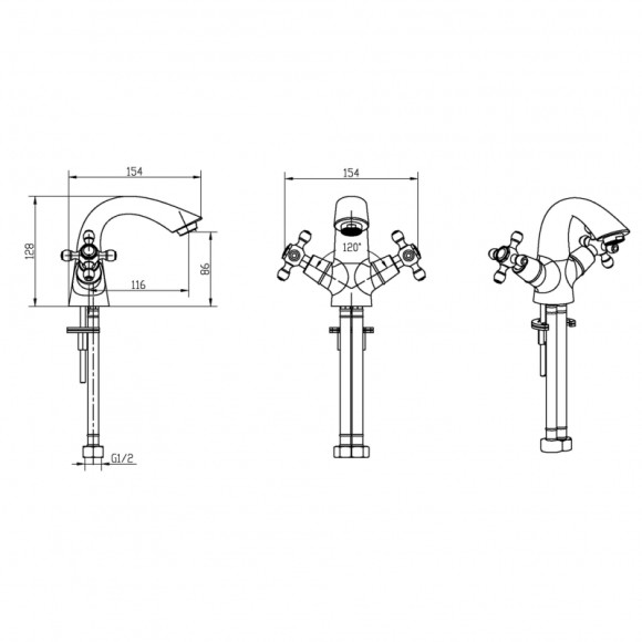 Смеситель для раковины Boheme Satine 311-ST Бронза