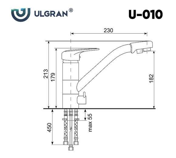 Смеситель для кухни Ulgran Classic U-010-343 Антрацит Смеситель для кухни Ulgran Classic U-010-343 Антрацит