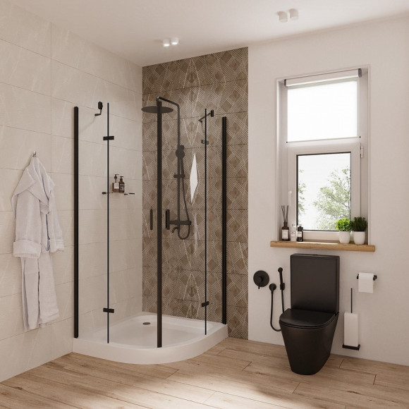 Душевой уголок Niagara Nova NG-6816-08 BLACK 100х100 профиль Черный стекло прозрачное Душевой уголок Niagara Nova NG-6816-08 BLACK 100х100 профиль Черный стекло прозрачное