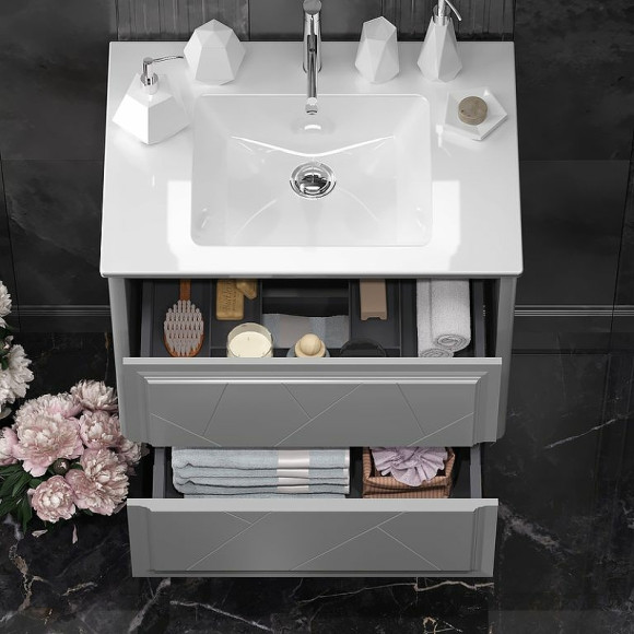 Тумба под раковину Opadiris Луиджи 70 00-00005953 подвесная Серая матовая Тумба под раковину Opadiris Луиджи 70 00-00005953 подвесная Серая матовая