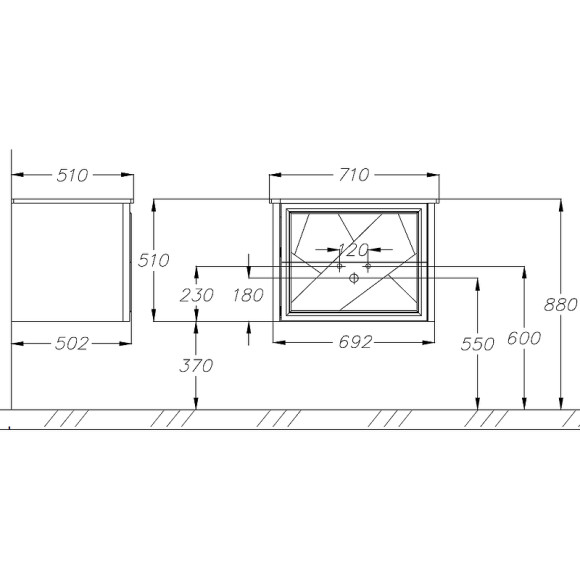 Тумба под раковину Opadiris Луиджи 70 00-00005953 подвесная Серая матовая Тумба под раковину Opadiris Луиджи 70 00-00005953 подвесная Серая матовая