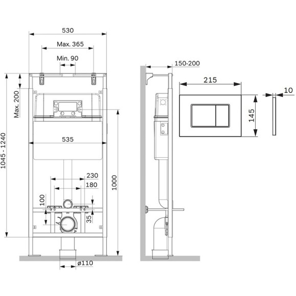 Инсталляция AM.PM MasterFit I012710.0231 для унитаза с клавишей смыва Хром матовый Инсталляция AM.PM MasterFit I012710.0231 для унитаза с клавишей смыва Хром матовый