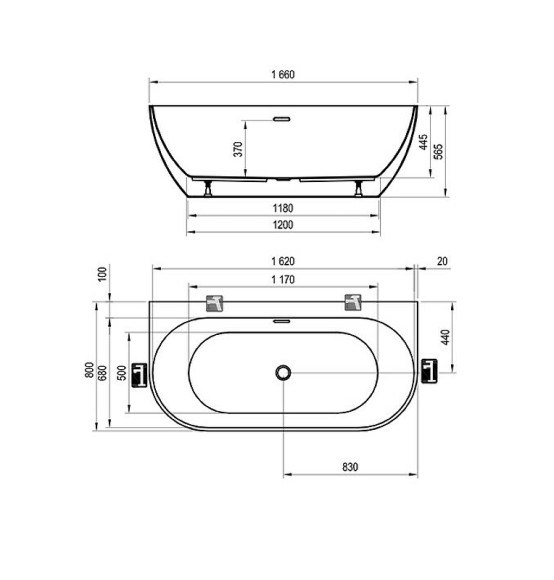 Акриловая ванна Ravak Freedom W 166x80 XC00100024 без гидромассажа Акриловая ванна Ravak Freedom W 166x80 XC00100024 без гидромассажа