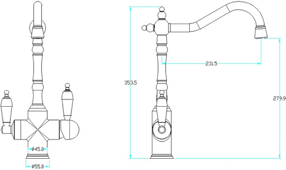 Смеситель для кухни Boheme Medici Ripresa 111-BSW Бронза