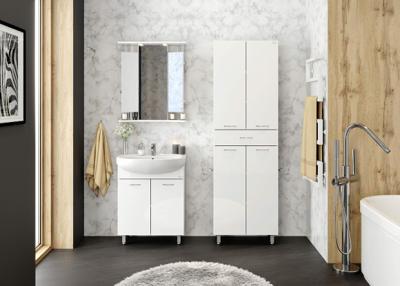 Шкаф пенал Onika Модерн 60.10 406002 Белый Шкаф пенал Onika Модерн 60.10 406002 Белый