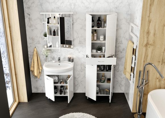 Шкаф пенал Onika Модерн 60.10 406002 Белый Шкаф пенал Onika Модерн 60.10 406002 Белый