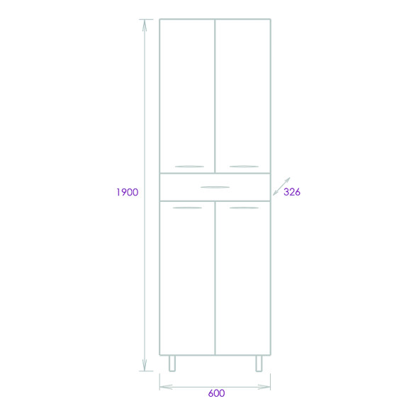 Шкаф пенал Onika Модерн 60.10 406002 Белый Шкаф пенал Onika Модерн 60.10 406002 Белый