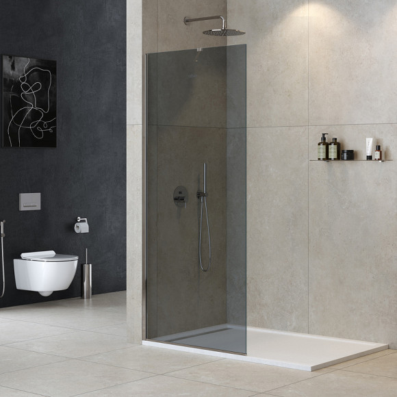 Душевая перегородка Cezares Liberta 80 LIBERTA-L-1-TB-80-GR-Cr профиль Хром стекло серое