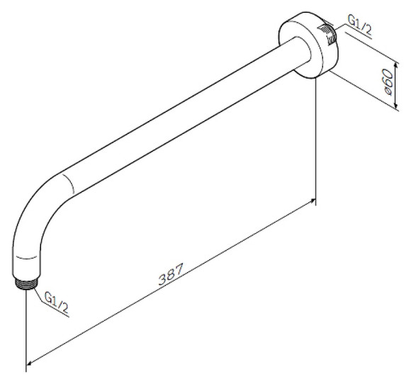Кронштейн для верхнего душа AM.PM 39 F0500701 Хром Кронштейн для верхнего душа AM.PM 39 F0500701 Хром