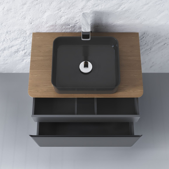 Тумба под раковину Raval Morelle 80 Mrl.01.80/P/A-T/RL подвесная Антрацит Трюфель