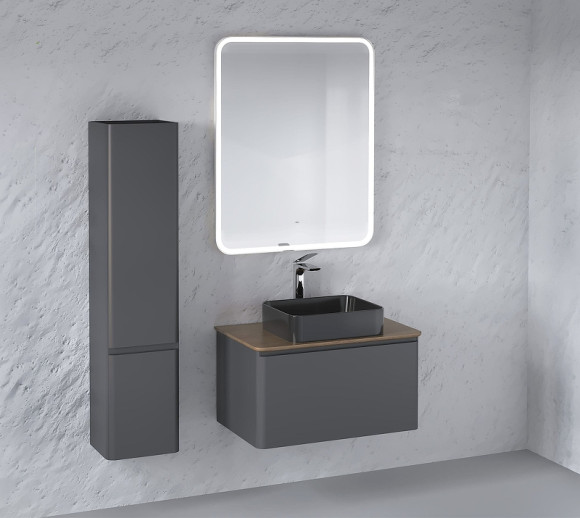 Тумба под раковину Raval Morelle 80 Mrl.01.80/P/A-T/RL подвесная Антрацит Трюфель