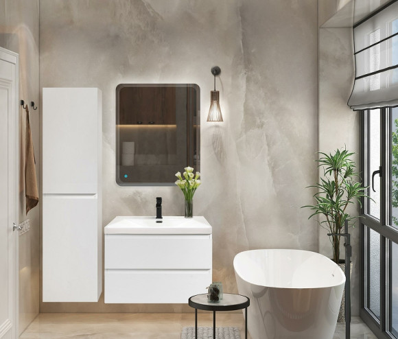 Шкаф пенал Cezares Molveno 40 MOLVENO-1600-2A-SC-BG подвесной Bianco Ghiaccio