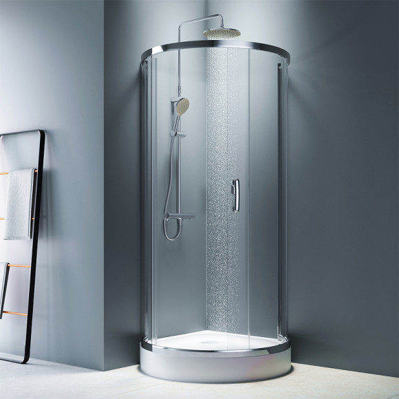 Душевой уголок AM.PM Like Round 95х95 W83G-333-095CT профиль Хром глянцевый стекло прозрачное Душевой уголок AM.PM Like Round 95х95 W83G-333-095CT профиль Хром глянцевый стекло прозрачное