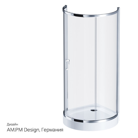 Душевой уголок AM.PM Like Round 95х95 W83G-333-095CT профиль Хром глянцевый стекло прозрачное Душевой уголок AM.PM Like Round 95х95 W83G-333-095CT профиль Хром глянцевый стекло прозрачное